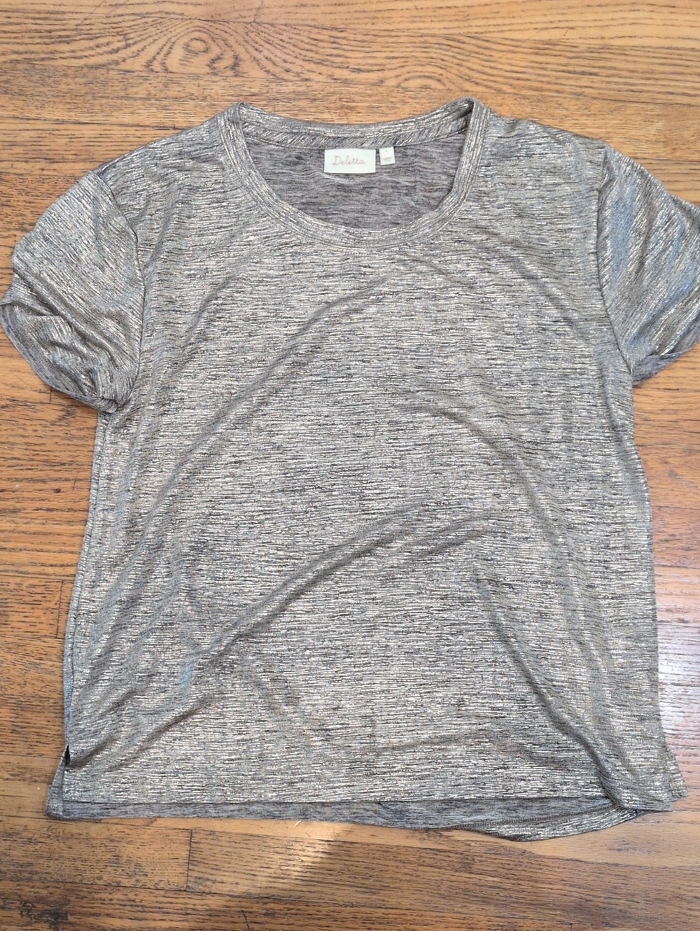 Deletta silver heathered short sleeve tee